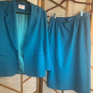 Authentic Vintage Pendleton Blazer & Skirt Set Petite 8 Pristine